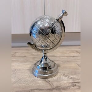 Handmade Silver world globe Globe Paperweight office decor travel continents